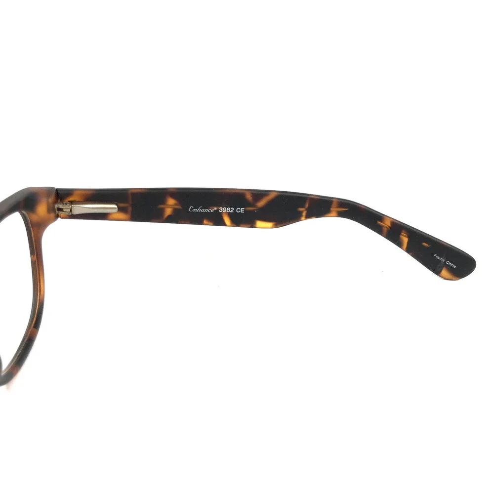 Enhance Eyeglasses Frame 3982 MATT TORT Matte Tortoise Square Full Rim 52-18-145